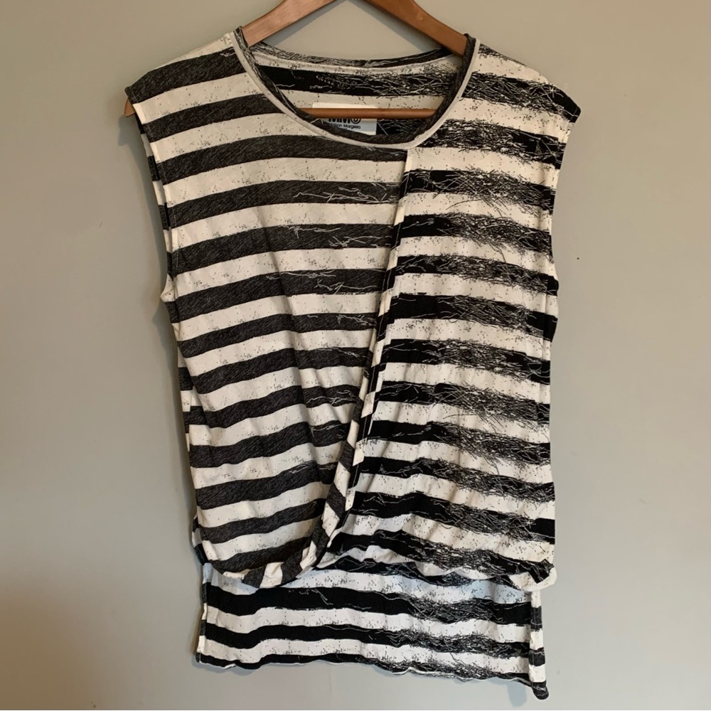 MM6 Maison Margiela Striped Drape Tank Top